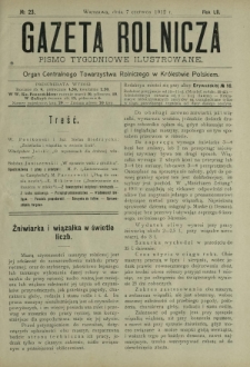 Gazeta Rolnicza : pismo tygodniowe ilustrowane. R. 52, nr 23 (7 czerwca 1912)