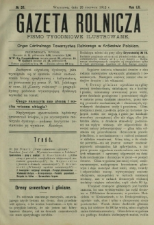 Gazeta Rolnicza : pismo tygodniowe ilustrowane. R. 52, nr 26 (28 czerwca 1912)