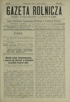 Gazeta Rolnicza : pismo tygodniowe ilustrowane. R. 52, nr 28 (12 lipca 1912)