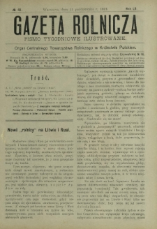 Gazeta Rolnicza : pismo tygodniowe ilustrowane. R. 52, nr 41 (11 października 1912)