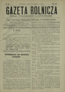Gazeta Rolnicza : pismo tygodniowe ilustrowane. R. 52, nr 48 (29 listopada 1912)