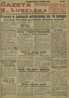 Gazeta Lubelska : dziennik ilustrowany. R. 1, nr 30 (2 lutego 1931)