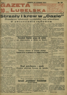 Gazeta Lubelska : dziennik ilustrowany. R. 1, nr 49 (21 lutego 1931)