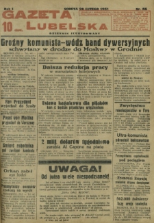 Gazeta Lubelska : dziennik ilustrowany. R. 1, nr 56 (28 lutego 1931)