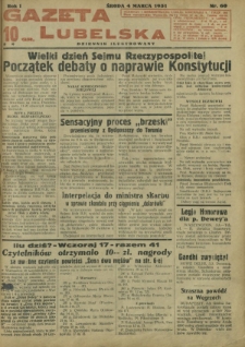 Gazeta Lubelska : dziennik ilustrowany. R. 1, nr 60 (4 marca 1931)