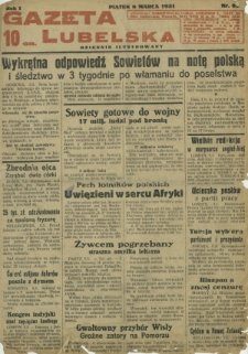 Gazeta Lubelska : dziennik ilustrowany. R. 1, nr 62 (6 marca 1931)