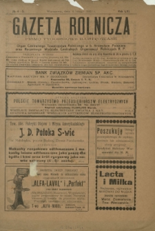 Gazeta Rolnicza : pismo tygodniowe ilustrowane. R. 61, nr 4-5 (4 lutego 1921)