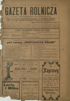 Gazeta Rolnicza : pismo tygodniowe ilustrowane. R. 61, nr 10 (11 marca 1921)