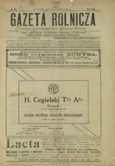 Gazeta Rolnicza : pismo tygodniowe ilustrowane. R. 61, nr 50 (16 grudnia 1921)
