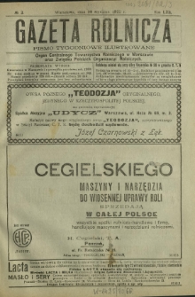 Gazeta Rolnicza : pismo tygodniowe ilustrowane. R. 62, nr 3 (20 stycznia 1922)