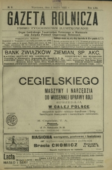 Gazeta Rolnicza : pismo tygodniowe ilustrowane. R. 62, nr 9 (3 marca 1922)