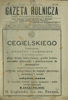 Gazeta Rolnicza : pismo tygodniowe ilustrowane. R. 62, nr 25 (23 czerwca 1922)