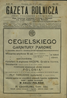 Gazeta Rolnicza : pismo tygodniowe ilustrowane. R. 62, nr 27-28 (14 lipca 1922)