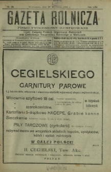 Gazeta Rolnicza : pismo tygodniowe ilustrowane. R. 62, nr 39 (29 września 1922)