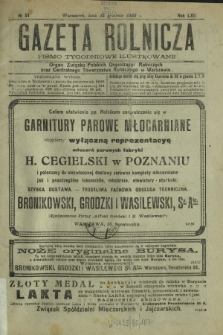 Gazeta Rolnicza : pismo tygodniowe ilustrowane. R. 62, nr 51 (22 grudnia 1922)