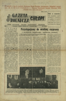 Gazeta Rolnicza Chłopi : pismo naczelne Związku Samopomocy Chłopskiej. R. 5, nr 12=214 (18-24 marzec 1949)
