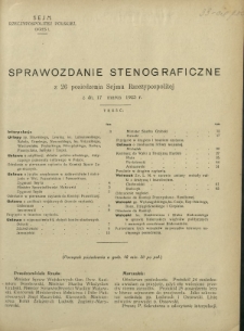 Sprawozdanie Stenograficzne z 26 Posiedzenia Sejmu Rzeczypospolitej z dnia 17 marca 1923 r. (I Kadencja 1922-1927)