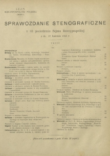 Sprawozdanie Stenograficzne z 33 Posiedzenia Sejmu Rzeczypospolitej z dnia 17 kwietnia 1923 r. (I Kadencja 1922-1927)