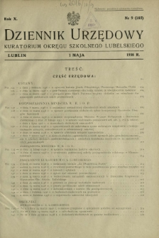 Dziennik Urzędowy Kuratorjum Okręgu Szkolnego Lubelskiego R. 7, nr 9 (73) maj 1935