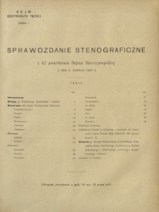 Sprawozdanie Stenograficzne z 42 Posiedzenia Sejmu Rzeczypospolitej z dnia 2 czerwca 1923 r. (I Kadencja 1922-1927)