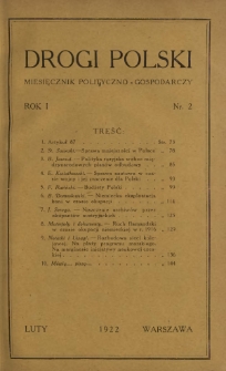 Drogi Polski : miesięcznik polityczno-gospodarczy. R. 1, nr 2 (luty 1922)