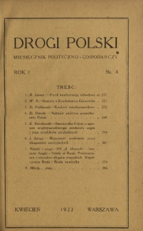 Drogi Polski : miesięcznik polityczno-gospodarczy. R. 1, nr 4 (kwiecień 1922)