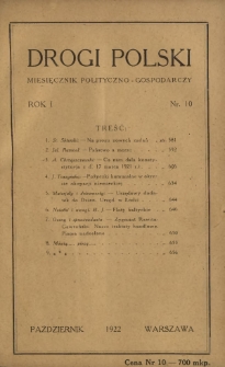 Drogi Polski : miesięcznik polityczno-gospodarczy. R. 1, nr 10 (październik 1922)
