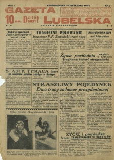 Gazeta Lubelska : dziennik ilustrowany : dzień dobry! R. 1, nr 9 (12 stycznia 1931)