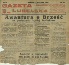 Gazeta Lubelska : dziennik ilustrowany. R. 1, nr 14 (17 stycznia 1931)