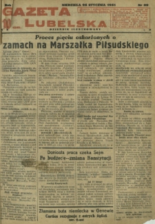 Gazeta Lubelska : dziennik ilustrowany. R. 1, nr 22 (25 stycznia 1931)