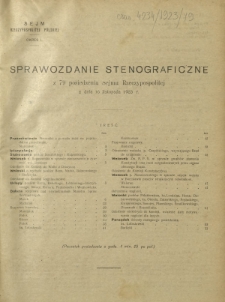 Sprawozdanie Stenograficzne z 79 Posiedzenia Sejmu Rzeczypospolitej z dnia 16 listopada 1923 r. (I Kadencja 1922-1927)
