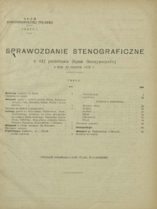 Sprawozdanie Stenograficzne z 312 Posiedzenia Sejmu Rzeczypospolitej z dnia 26 stycznia 1927 r. (I Kadencja 1922-1927)