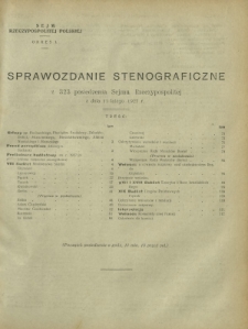 Sprawozdanie Stenograficzne z 323 Posiedzenia Sejmu Rzeczypospolitej z dnia 11 lutego 1927 r. (I Kadencja 1922-1927)