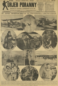 Kurjer Poranny : niedzielny dodatek ilustrowany do R. 51, No 245 (4 września 1927)