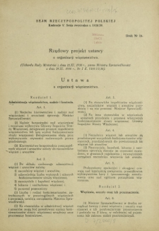 Rządowy projekt ustawy o organizacji więziennictwa. Druk Nr 16