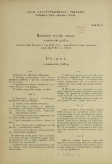 Rządowy projekt ustawy o zwalczaniu gruźlicy. Druk nr 24