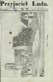 Przyjaciel Ludu : czyli tygodnik potrzebnych i pożytecznych wiadomości. R. 5, No 27 (5 stycznia 1839)