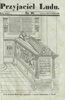 Przyjaciel Ludu : czyli tygodnik potrzebnych i pożytecznych wiadomości. R. 5, No 22 (1 grudnia 1838)