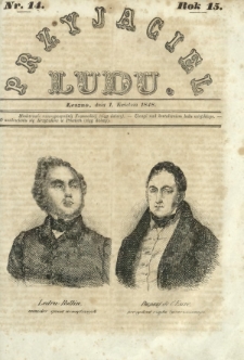 Przyjaciel Ludu : czyli tygodnik potrzebnych i pożytecznych wiadomości. R. 15, Nr 14 (1 kwietnia 1848)