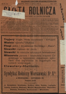 Gazeta Rolnicza : pismo tygodniowe ilustrowane. R. 65, nr 29-30 (24 lipca 1925)