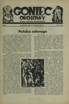 Goniec Obozowy : pismo żołnierzy internowanych R. 5, Nr 2 (15 stycznia 1944)