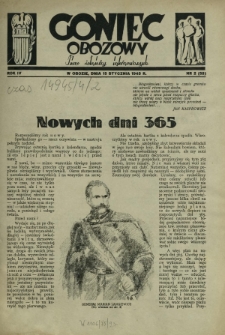 Goniec Obozowy : pismo żołnierzy internowanych R. 4, Nr 2 (15 stycznia 1943)