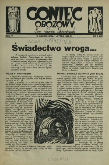Goniec Obozowy : pismo żołnierzy internowanych Goniec Obozowy : pismo żołnierzy internowanych R. 4, Nr 3 (1 lutego 1943)