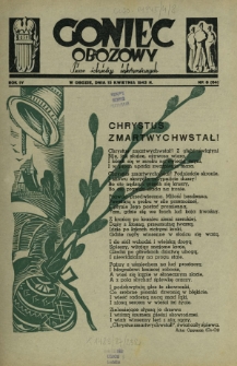 Goniec Obozowy : pismo żołnierzy internowanych R. 4, Nr 8 (15 kwietnia 1943)