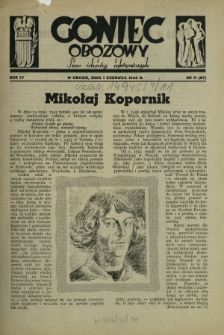Goniec Obozowy : pismo żołnierzy internowanych R. 4, Nr 11 (1 czerwca 1943)