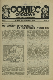 Goniec Obozowy : pismo żołnierzy internowanych R. 4, Nr 18 (1 października 1943)
