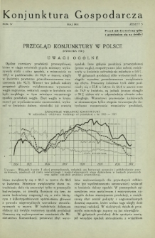 Konjunktura Gospodarcza : wydawnictwo Instytutu Badania Konjunktur Gospodarczych i Cen. R. 4, z. 5 (maj 1931)