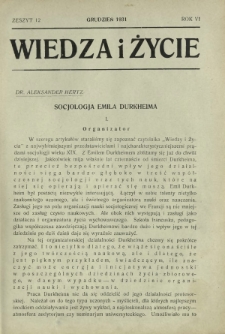 Wiedza i Życie : miesięcznik poświęcony popularyzacji wiedzy R. 6, z. 12 (grudzień 1931)