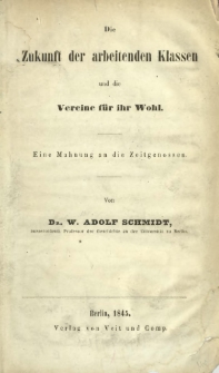 Die Zukunft der arbeitenden Klassen und die Vereine f&uuml;r ihr Wohl