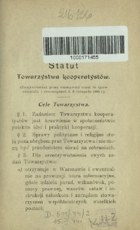 Statut Towarzystwa Kooperatystów